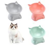 3 PCS Raised Cat Bowl, Elevated Cat Feeding Bowls with Stand Tilted, Pet Dog Cat Bowl Anti-Tipping, Anti Vomit Cat Food Bowl Feeding Water Bowl Cat Dishes 15° Tilted Raised Cat Feeder
