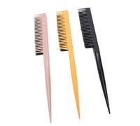 3 Pcs Rat Tail Brush Set, Nylon Teasing Brush with Rat Tail Handle 3 Row Teasing Hair Brush for Hair Styling, Add Volume