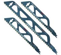 3 Pcs Reciprocating Saw Blade-Demolition Masonry Tungsten Carbide Alloy Saw Blades for Hollow Cement Brick, Porous Concrete,Fiber Cement,Cutting Wood,PVC Tube12 Inch x 12Inch x18 Inch, Universal Shank