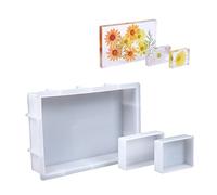 3 Pcs Rectangular Silicone Molds for Resin, Large Resin Mold Glossy Deep Square Molds 9.6''x 6.6'' w. 4''x 2.7'' w. 3.1''x 2.5'' w, Deep Epoxy Resin Molds for Flowers Preservation, Resin Casting