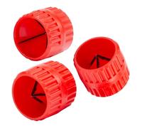 3 Pcs Red Inner-Outer Reamer Pipe Tube Deburring Copper Reamer Tubing Chamfer Tool for PVC/PPR/Copper/Brass/Aluminum Tubes of 3/16-inch to 1-1/4-inch