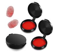 3 Pcs Red Thumbprint Ink Pad Finger Ink Pad Finger Printing Ink Pad Ink Pad Stamp Ink Pads Bright Colors, Clear Fingerprints, No Smudges for Office, Business Trip, Signing Contracts (Red)