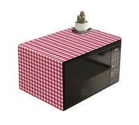 3 pcs Red White Plaid Microwave Oven Cover Polyester Machine Protector Decorative Kitchen Appliance Decor For Home