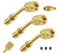 3 Pcs Refrigerant Adapter for R-32/R-454B A2L Refrigerant Tank Brass 45° HVAC Charging Adapter Fitting for 1/4 Inch HVAC Hose