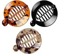 3 Pcs Resin Banana Hair Clips Small Banana Hair Combs Fishtail Hair Clip Side Comb Round Ponytail Holder for Women Girl Hair Accessories and Styling Barrettes