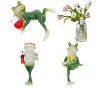 3 Pcs Resin Frog Flower Pot Hanger Ornament Waterproof Miniature Frog Figurine Plant Decorations for Garden Balcony Lawn Yard