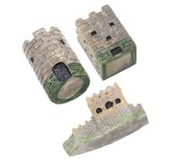 3 Pcs Resin Miniature Castle Set with Square and Fortresses | Intricate Details, Assorted Colour Finish, for Model Landscapes, Aquariums, Terrariums and Educational Use