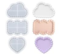 3 Pcs Resin Molds Epoxy Resin Silicone Molds Bubble Coaster Molds Including Heart Cloud Bow Shape Epoxy Resin Casting Molds for Ash Trays Flowers Preservation DIY Create Art Candles Insect Specimen