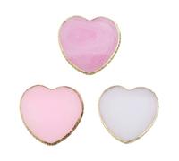 3 Pcs Resin Nail Art Palette, Heart-Shaped Nail Painting Mixing Tray, Nails Polish Palette with Gold Edge, Nails Art Painting Mixed Color Palettes, Gel Design Art Makeup Mixing Tray DIY
