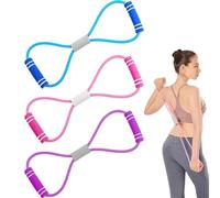 3 PCS Resistance Bands With Handle, Arm Figure 8 Resistance Band, Exercise Bands for Arm Back Shoulder Stretch, Rope 8 Stretch Yoga Fitness Band for Women and Men Muscle Training
