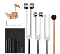 3 pcs Resonance Tuning Forks for Healing Set, 128Hz + 256Hz + 512Hz