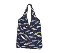 3 PCS Reusable Grocery Bags Shopping Bags, Foldable Sardine Grocery Bag Tote Bag with Handles