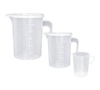 3 Pcs Reusable Plastic Measuring Jugs, Hioph 100ml 300ml 500ml Measuring Cups with Handle and Lid Cooking Baking Measuring Jug Heat Resistant Measuring Jugs Set Transparent Medicine Lab Measure Cups