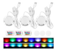 3 Pcs RGB LED Lamp Kit Compatible with X1C/P1P/P1S/X1/X1E/H2D 16 Colors Adjustable Remote Control 3D Printing DIY Hardware Model Replacement Parts for Kitchen Office Dorm
