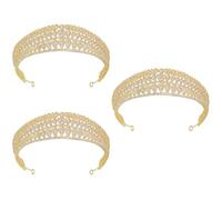 3 Pcs Rhinestone Bridal Tiara Crown for Wedding Hair and Pageant Wear | Zinc Alloy Sparkle, Secure Pin Fit, Elegant Look for Engagement Photos