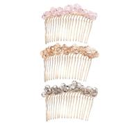 3 Pcs Rhinestone Hair Side Combs Metal Crystal Hair Combs Small Diamond Hair Combs Elegant Hair Clip Combs Decorative Hair Comb Clips Fancy Hair Accessories