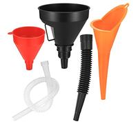3 Pcs Right Angle Flexible Plastic Funnel Set, Universal Car Gasoline Fuel