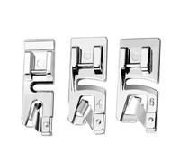 3 Pcs Rolled Hem Presser Foot Set,3mm 4mm 6mm Narrow Hemmer Feet,Low Shank Snap-On Sewing Machine Foot Kit,Stainless Steel, Fits Most Household Domestic Machines