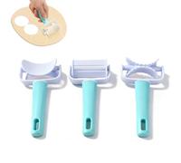 3 Pcs Rolling Biscuit Cookies Cutter Mold Kit,Ravioli Presses,Pastry Wheel Lattice Cutter, Rolling Biscuit Ravioli Cutter Round Roller Fondant Slicer for DIY Baking