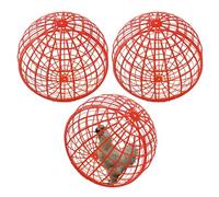 3 Pcs Rolling Chicken Coop Balls, Multi-Size Plastic Portable Round Safety Balls, Outdoor Farm Use for Chickens Rabbits Birds Pigeons & More, Anti-Dog Bite Protection (Red, 19.7 inches/50 cm)