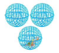 3 Pcs Rolling Chicken Coop Balls, Multi-Size Plastic Portable Round Safety Balls, Outdoor Farm Use for Chickens Rabbits Birds Pigeons & More, Anti-Dog Bite Protection (Blue, 19.7 inches/50 cm)