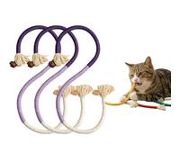 3 Pcs Rope Cat Chew Toy, Cat Chew Rope, Interactive Cats Snaky Rope Toys, Safe Teeth Cleaning Toys for Indoor Kittens (Purple)