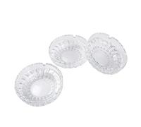 3 pcs Round Clear Crystal Glass Ashtray for Cigarettes & Cigars, Small Ash Tray 10.7cm (4.2") - Indoor & Outdoor Use for Home, Office, Bar, Garden, Patio