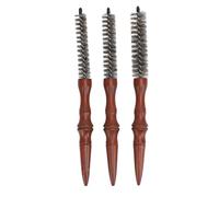 3 Pcs Round Comb for Thin Hair Wooden Handle Hair Styling Spiral Comb Portable Mini Roller Quiff Brush for Men Women Travel Home Salon Styling Tools