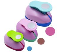 3 Pcs Round Shape Craft Paper Punchers, Circle Hole Punches (0.35, 0.63, 0.98), Lever Action For Card Making, Scrapbooking &, Metal Base With Ergonomic Handle