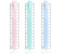 3 Pcs Ruler 30cm Folding,Plastic Multifunctional Folding Ruler,Cute Cute Straight Geometric Fold Up Rulers,Transparent Small Rulers,for Student Stationery or Office Supplies (Blue,Pink,Green)