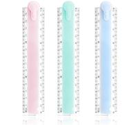 3 Pcs Ruler 30cm Folding,Plastic Transparent Stationary Helix Folding Ruler,Cute Straight Geometric Foldable Straightedge,for School,Children,Kids,Office & Crafts Straight Edge(Blue,Pink,Green)