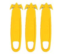 3 Pcs Safety Cutter Tool Yellow Hook Knife Film Yellow Box Cutter Strapping Opener Cardboard Carton and Package Opener Box Safety Knife Warehouse (No Exposed Blade)