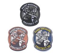 3 Pcs Saint Michael Protect Us Hook and Loop Embroidered Patch Tactical Military Army Combat Patch for Clothes Clothing Jacket Jeans Unifrom Backpack Bags Vest Harness