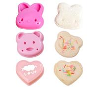 3 Pcs Sandwich Cutters for Children Bunny Bear Cookie Cutter Sandwich Bread Cake Mold Portable Sandwich Press Mould Pastry Cutters for Baking