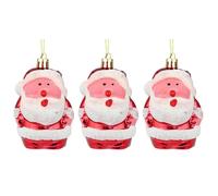 3 PCS Santa Claus Hanging Ornaments Cute Novelty Decorations Plastic Glitter Shiny Christmas Baubles for Christmas Tree Decorations