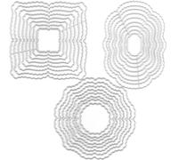 3 PCS Scalloped Edge Dies for Card Making Square Oval Circle Basic Metal Cutting Dies for DIY Scrapbooking Paper Crafting Handmade Crafts Scrapbooking Supplies Embossing Stencil Die Cuts Punch Templat