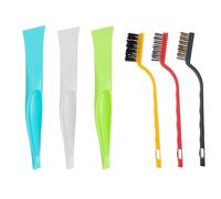 3 PCS Scraper, With 3 Pcs Small Cleaning Brushes, Cleaning Tools Set, Multi-Purpose Super Scraper Non Scratch Scraper for Cleaning Crevice Cleaning Brush, Tools for Home Kitchen Cleaning