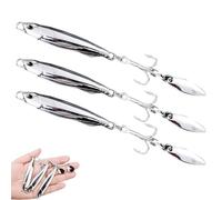 3 Pcs Sea Fishing Lures, Zinc Alloy Lures for Bass, Mackerel, Cod, Saltwater and Freshwater Fishing Tackle- Silver 10cm 30 Garm