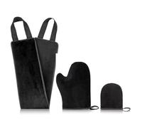 3 pcs Self Tanning Mitt Set - 3 in 1 Tan Mitt Applicator for Self Tan Mitt with Velvet Tanning mitt,Tanning Mitten,Self Tanner Black Applicator,Face Tanning Glove,Exfoliate Mitt,Tanning Brush