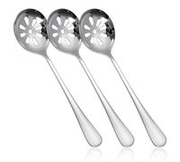 3 Pcs Serving Spoon,Stainless Steel Slotted Spoon,Multi-Purpose Kitchen Utensils for Buffets, Restaurants, Kitchens for Soups, Dips, Cereals(10 Holes)