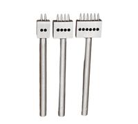 3 Pcs/Set 2/4/6 Prong Tooth Leather Hole Punched Tool 4mm Leather Row Round Hole Tooth Punched Tool