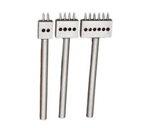 3 Pcs/Set 2/4/6 Prong Tooth Leather Hole Punched Tool 4mm Leather Row Round Hole Tooth Punched Tool