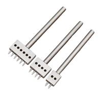 3 Pcs/Set 2/4/6 Prong Tooth Leather Hole Punched Tool 4mm Leather Row Round Hole Tooth Punched Tool