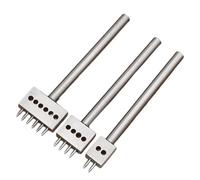 3 Pcs/Set 2/4/6 Prong Tooth Leather Hole Punched Tool 4mm Leather Row Round Hole Tooth Punched Tool