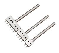 3 Pcs/Set 2/4/6 Prong Tooth Leather Hole Punched Tool 4mm Leather Row Round Hole Tooth Punched Tool