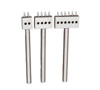 3 Pcs/Set 2/4/6 Prong Tooth Leather Hole Punched Tool 4mm Leather Row Round Hole Tooth Punched Tool