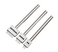 3 Pcs/Set 2/4/6 Prong Tooth Leather Hole Punched Tool 4mm Leather Row Round Hole Tooth Punched Tool