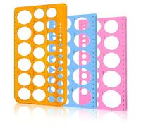 3 Pcs/Set Circle Ruler, Circle Template for Drawing, 27/36 Specifications Plastic Geometric Stencil Rulers, Drawing Aid Tool Multi-Function Measuring Ruler for Studying, Office, Home, School