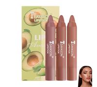 3 Pcs Set Lip Crayons, Non-Stick Cup Moisturing Long Lasting Crayon Lipstick for Women,Waterproof Super Stay Ink Crayon for Women, Girls#B