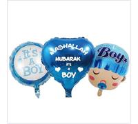 3 pcs set mashallah mubarak its a boy/girl (blue)